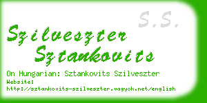 szilveszter sztankovits business card